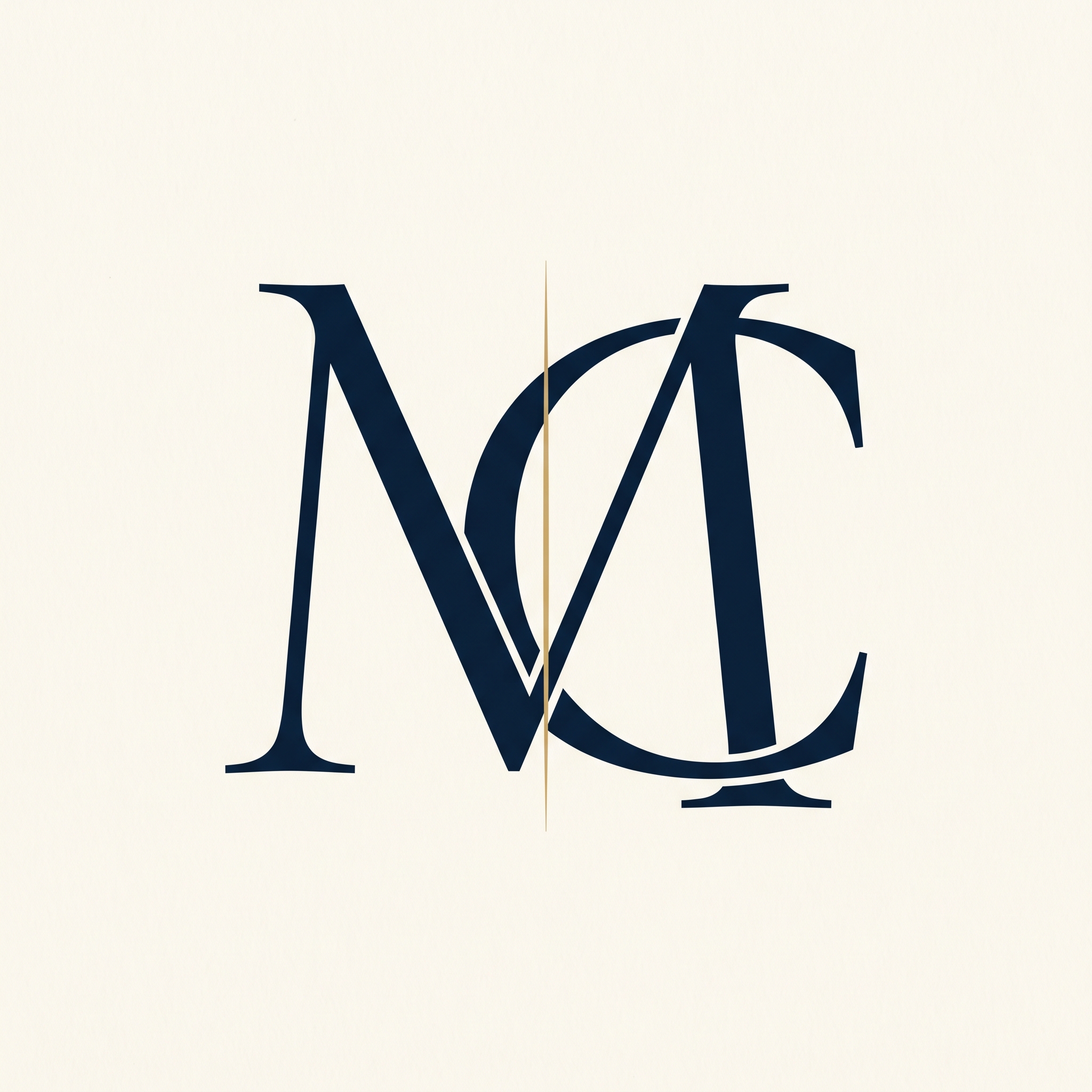 MC monogram on ivory